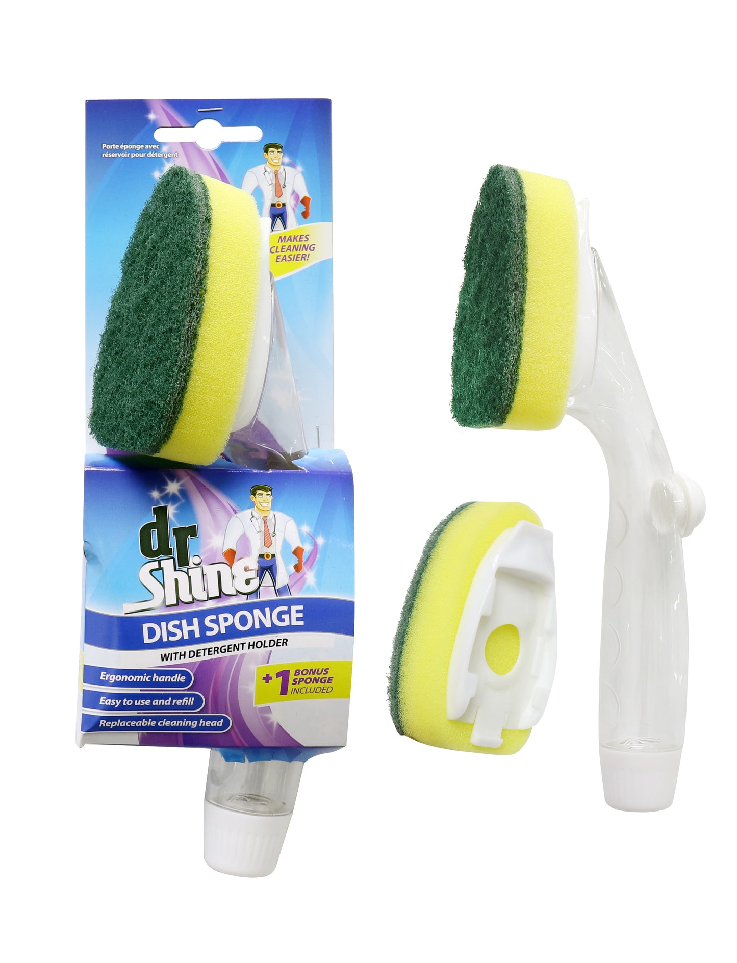 Dish Sponge with Detergent Holder