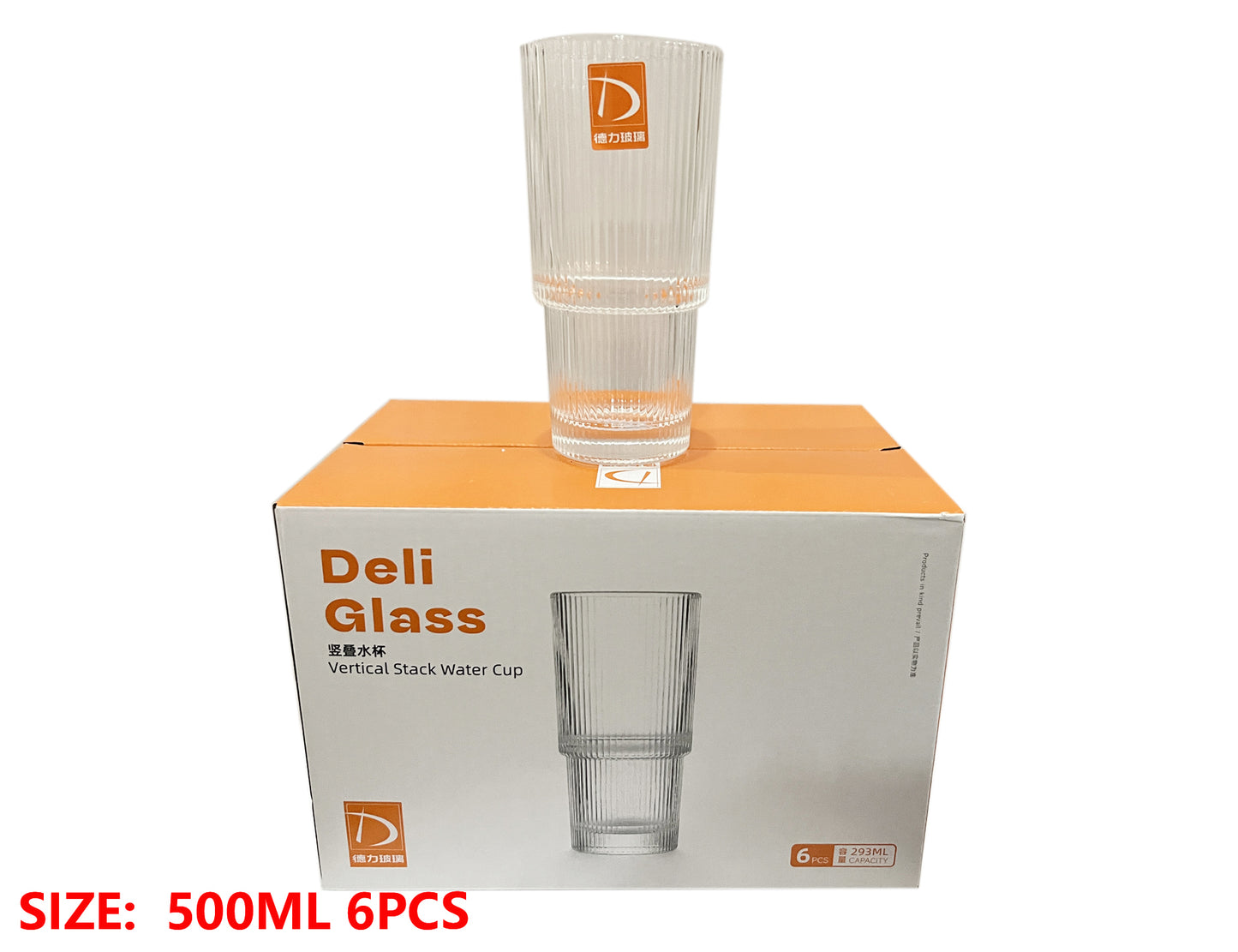 Glass Linear Highball (293ml, 6pcs, 13.8×6.8cm)