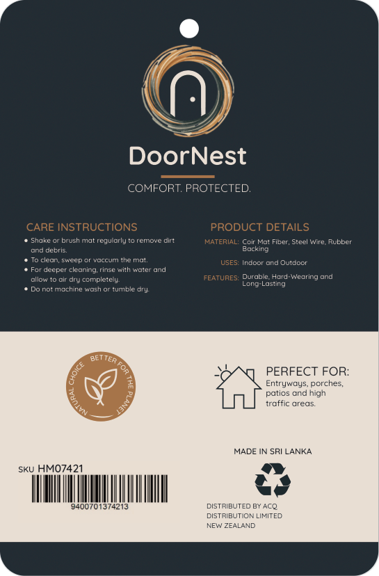 Doornest Natural Fiber Bottle Brush Mat 60x90cm
