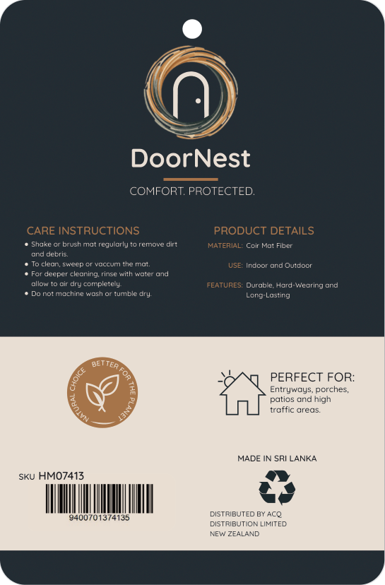 Doornest Natural Fiber Coir Mat 55x90cm
