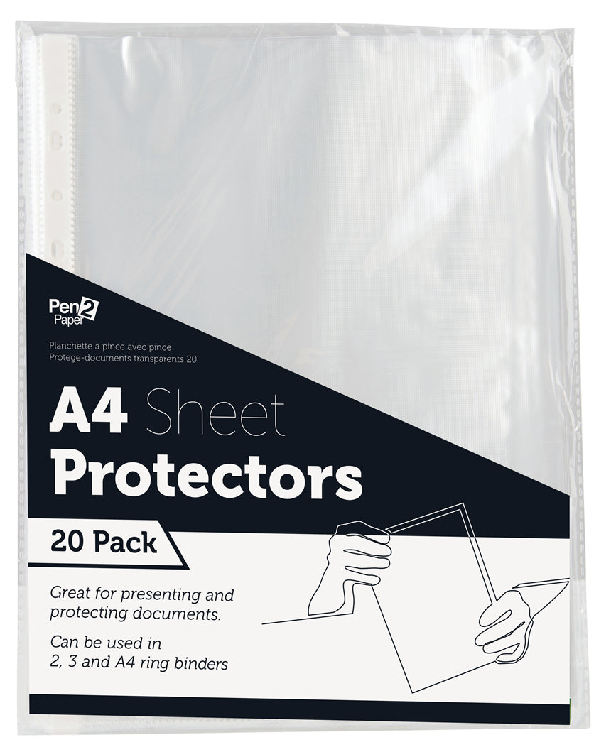 Sheet Protectors A4 20 Pack