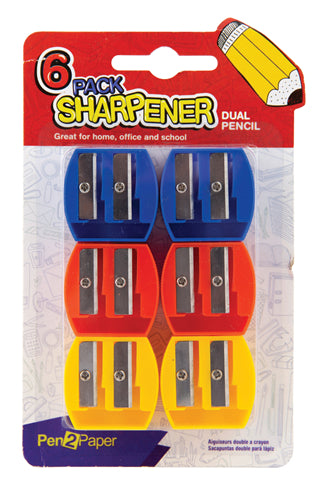 Dual Hole Pencil Sharpeners (6pk)