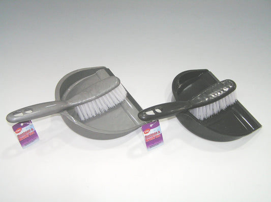 Dustpan and Brush Set (Silver/Black)