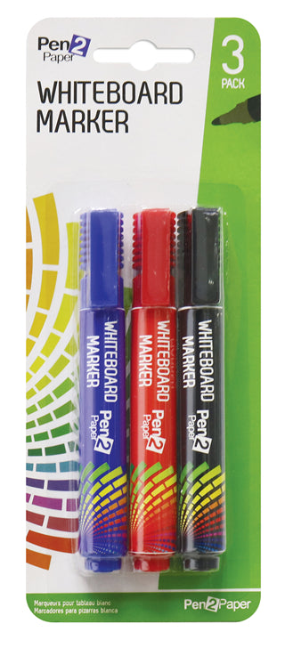 Whiteboard Markers, 3 Pack – Assorted Colors