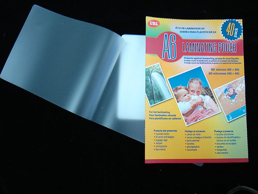 Laminate Pouch A6 40 Pieces 80mic