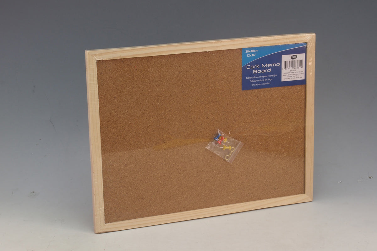 Cork Memo Board with Pins 30 X 40cm