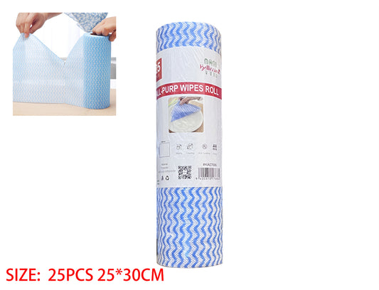 All-Purpose Wipes Roll (25×30cm, 25pcs)