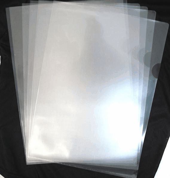Clear L-Shape Document File Folders, 6pcs