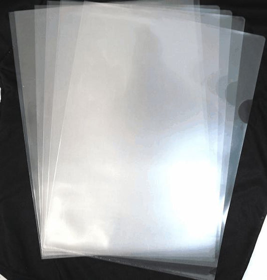 Clear L-Shape Document File Folders, 6pcs