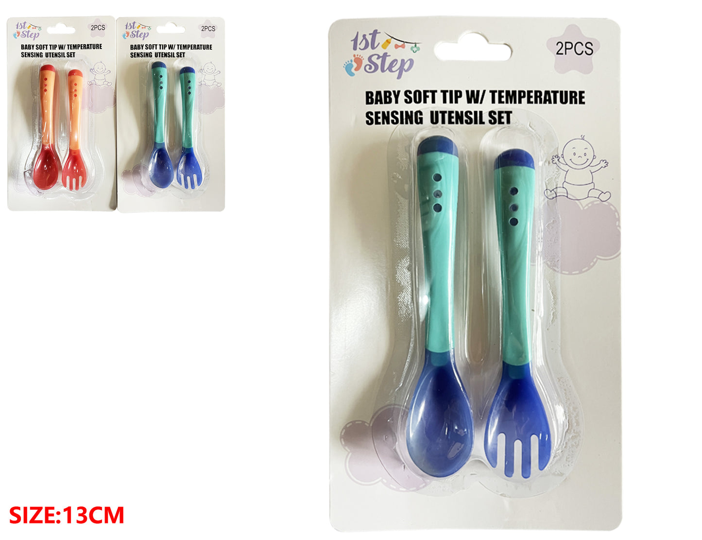 Baby Soft Tip with Temperature Sensing Utensil Set