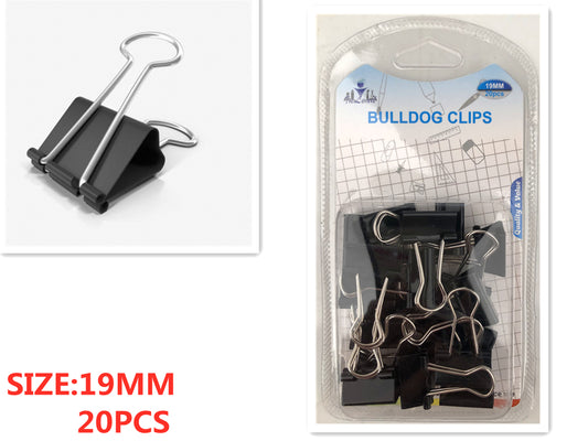 Bulldog Clips 19mm, 20 Pack