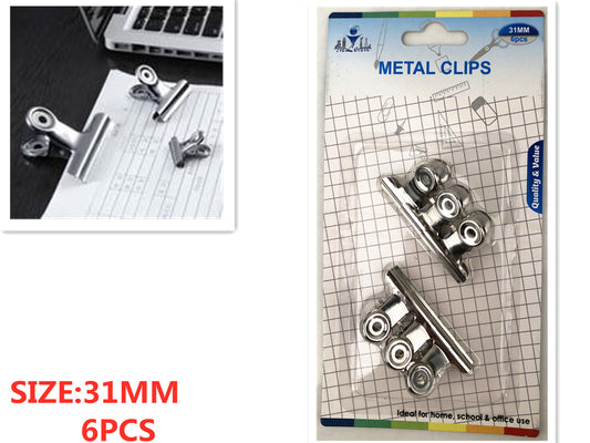 Metal Clips 31mm, 6 Pack