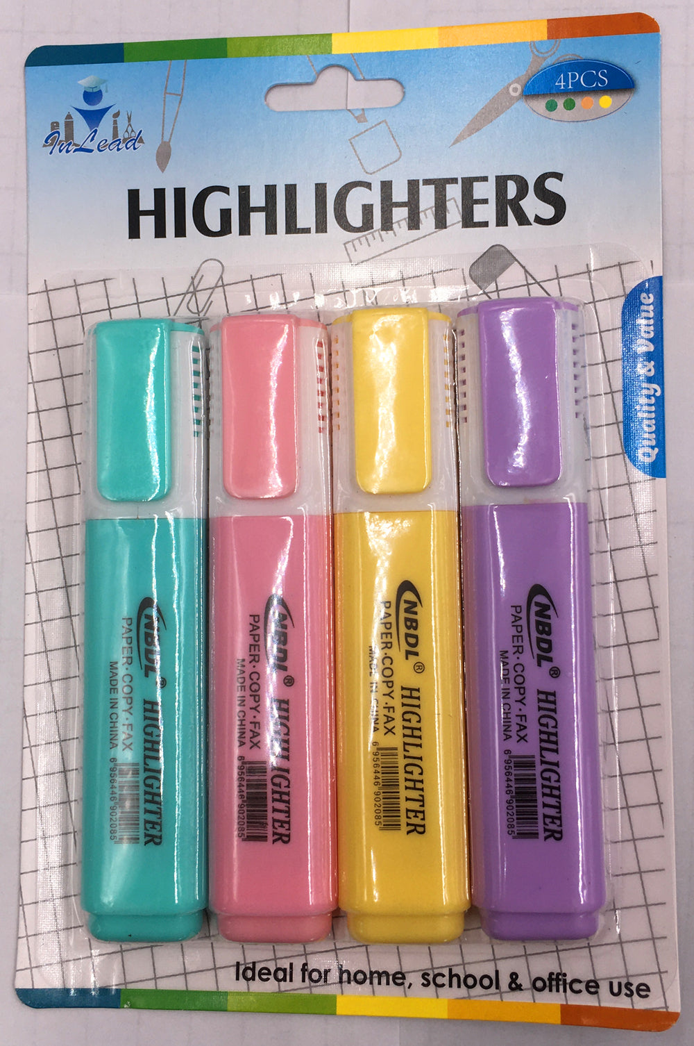Highlighters, 4 Pack – Assorted Colors