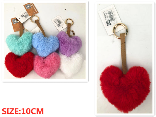 Fur Heart Key Chain