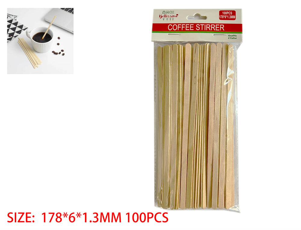 Coffee Stirrers (178 × 6 × 1.3mm, 100pcs)