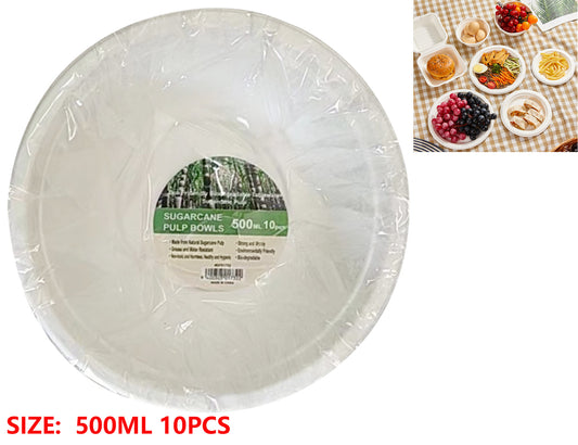 Sugarcane Pulp Bowls 500ml-pack of 10