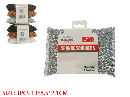 Sponge Scourers (13×8.5×2.1cm, 3pcs)