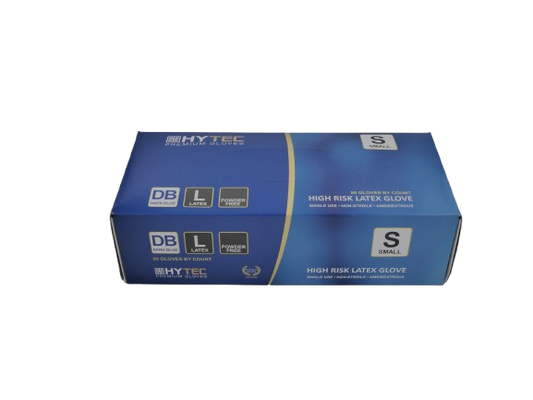 Hytec Premium Dark Blue Hi Risk Latex Gloves, Powder Free