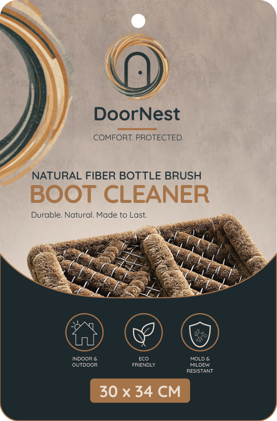 Doornest Natural Fiber Bottle Brush Boot Cleaner Mat 30x34cm