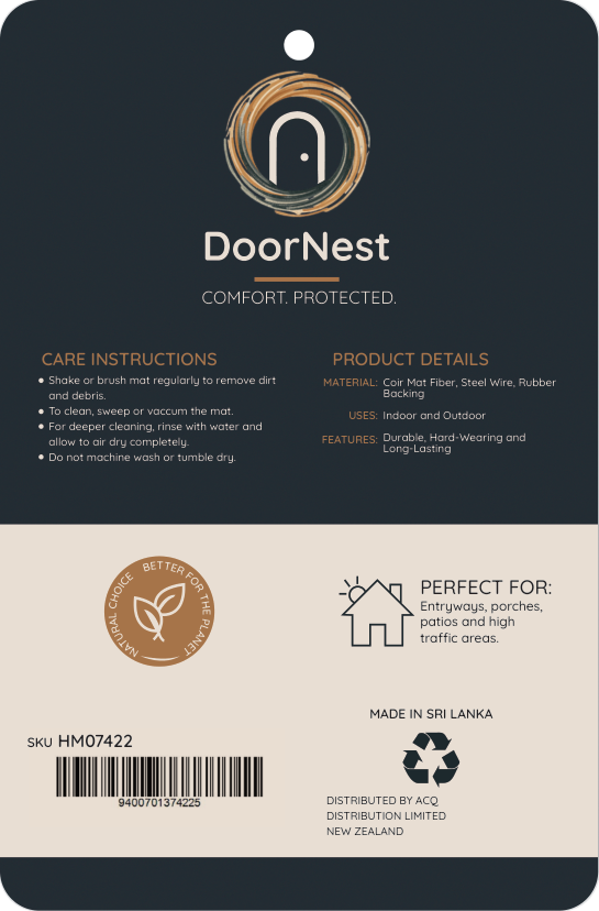 Doornest Natural Fiber Bottle Brush Boot Cleaner Mat 30x34cm