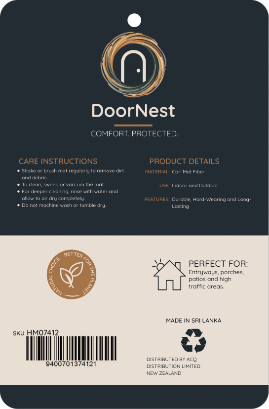 Doornest Natural Fiber Coir Mat 45x75cm