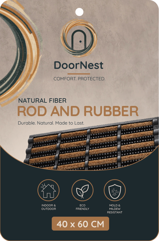 Doornest Natural Fiber Rod & Rubber Mat 40x60cm