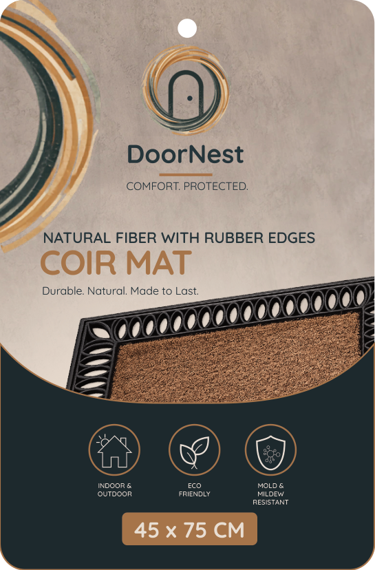 Doornest Natural Fiber with Rubber Edges Coir Mat - 45x75cm