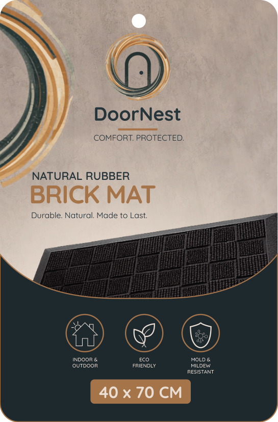 Doornest Natural Rubber Brick Lay Design 40x70cm