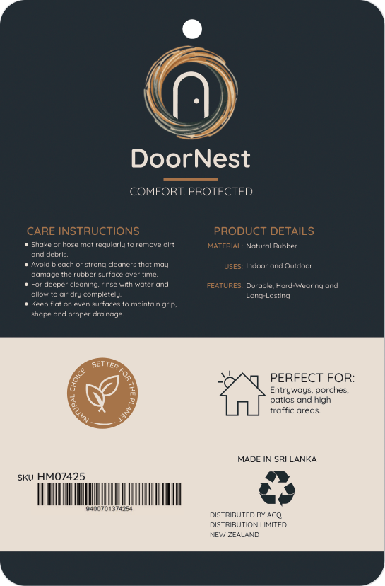 Doornest Natural Rubber Brick Lay Design 40x70cm