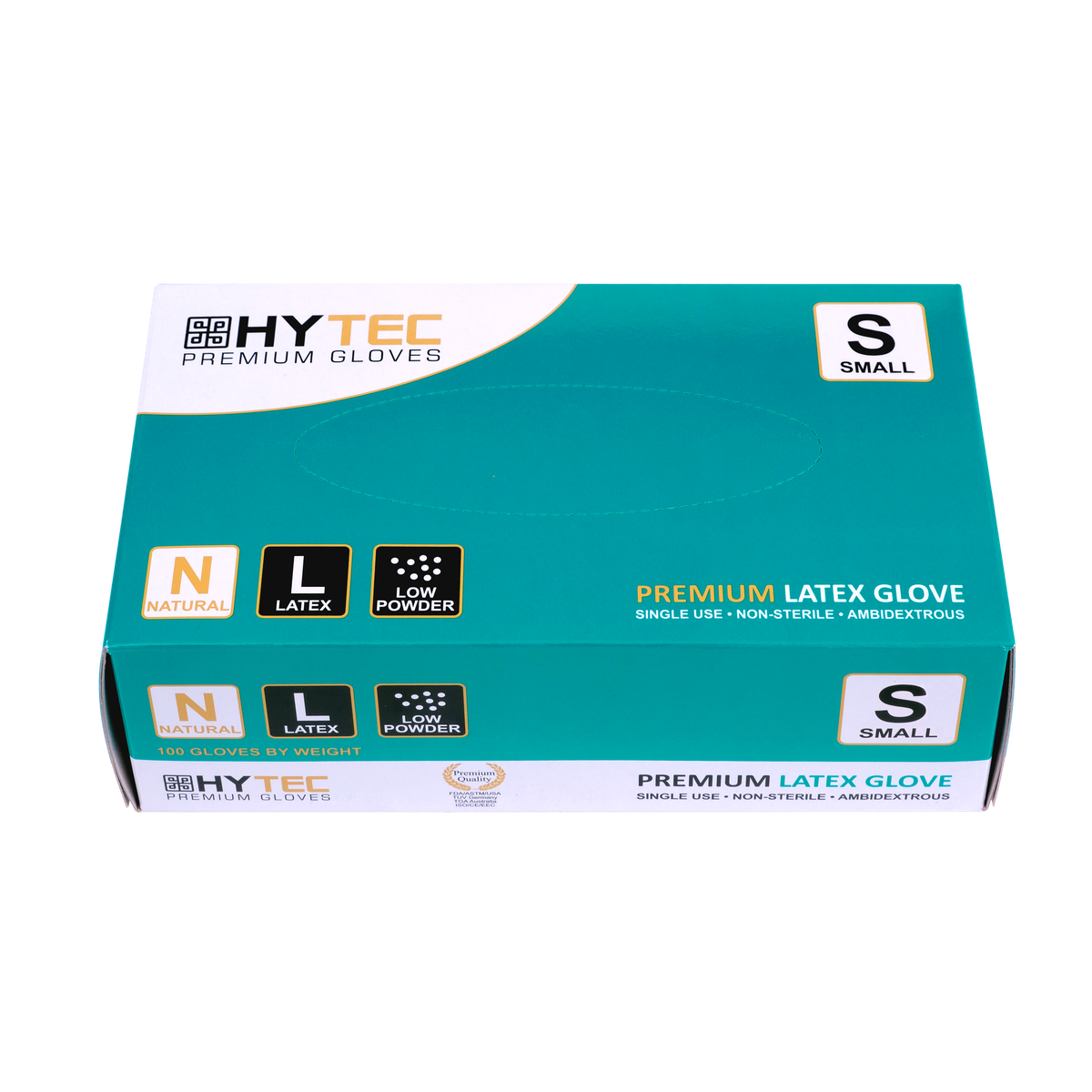 Hytec Premium Natural Latex Gloves, Low Powder