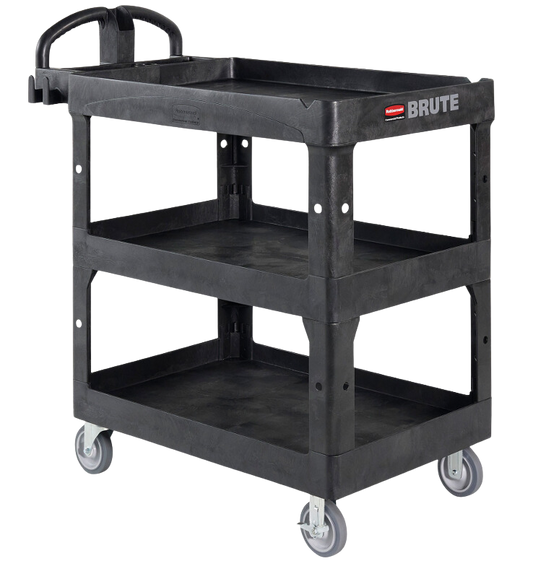 Rubbermaid BRUTE® 3-Shelf Heavy-Duty Ergo Utility Cart